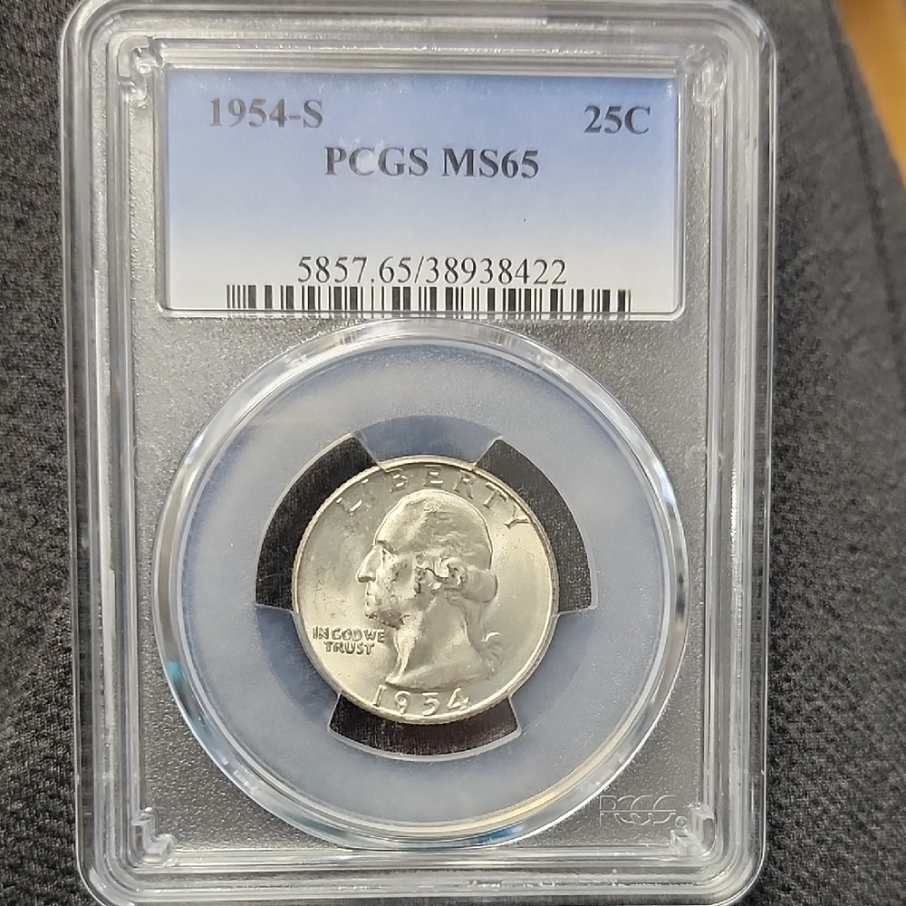 1954-S 25C Silver Coin PCGS MS65